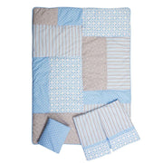 Logan 3 Piece Crib Bedding Set Blue Grey Withe - Farmacias Arrocha