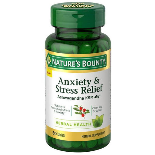 Nature's Bounty Anxiety & Stress Relief 50 Tabs - Farmacias Arrocha