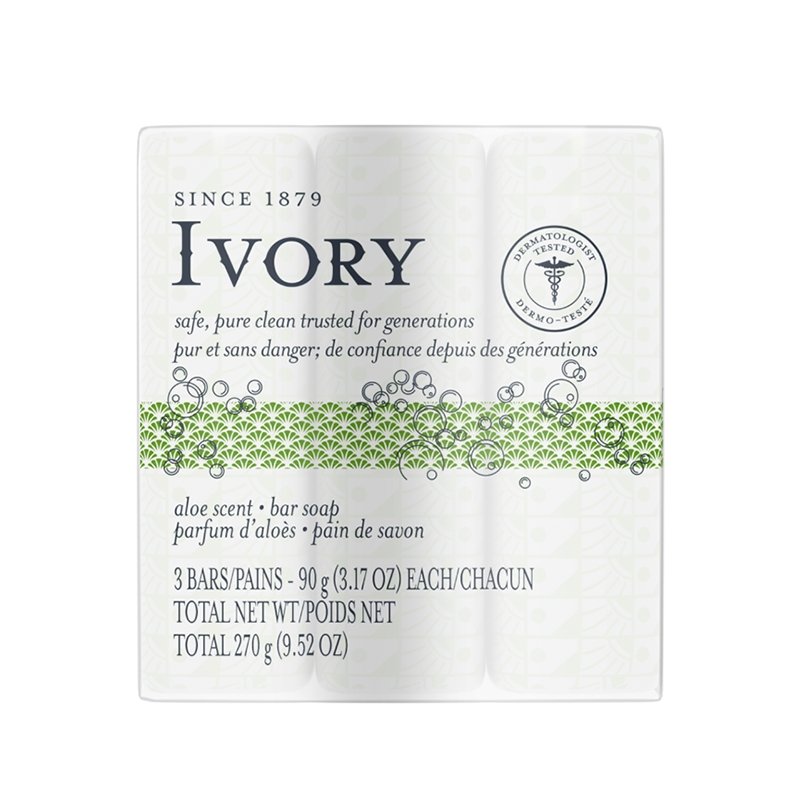 Ivory Jabón Barra Aloe 3X90g - Farmacias Arrocha