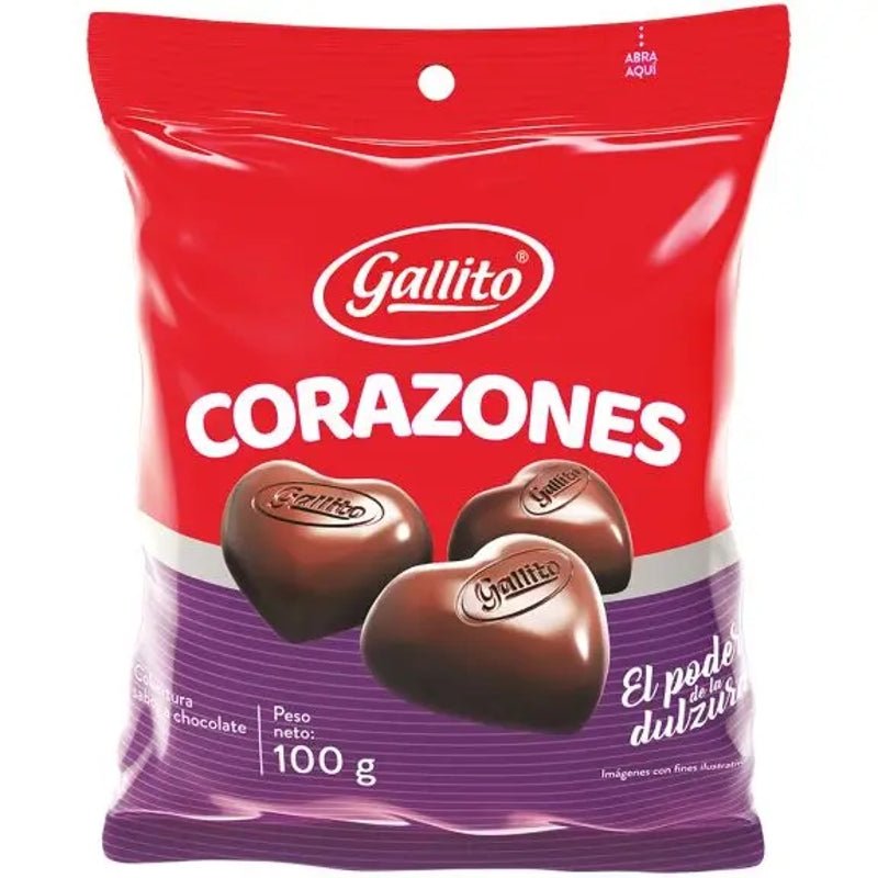Gallito Choco Corazones 100G - Farmacias Arrocha