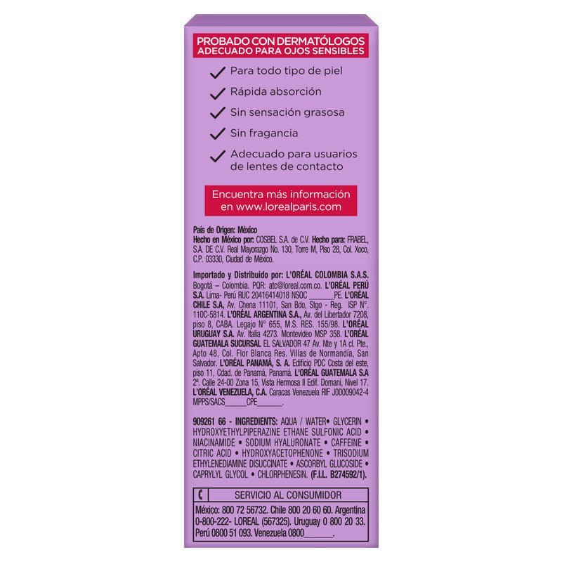 Loreal Paris Serum Rellenador Ácido Hialurónico Ojos 20 Ml - Farmacias Arrocha