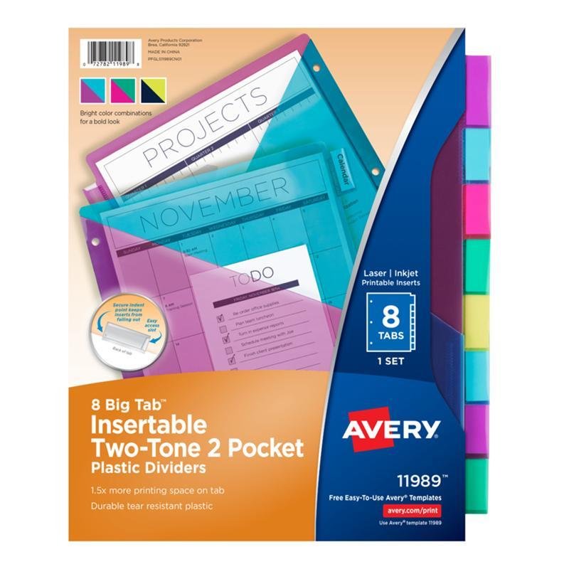 Avery Divisiones Plasticas De 2 Tonos - Farmacias Arrocha