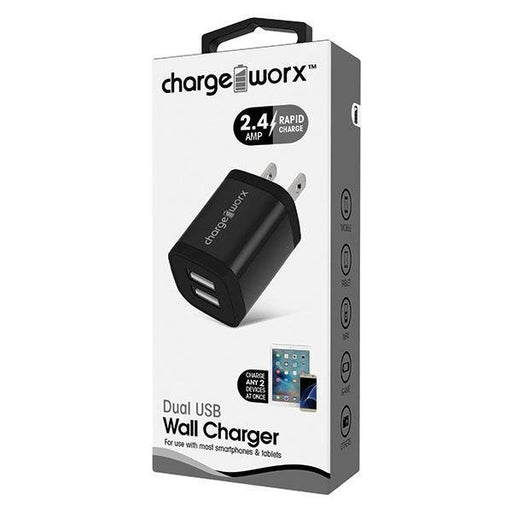 Chargeworx Dual Usb Wall Charger 2.4A Metal Black - Farmacias Arrocha