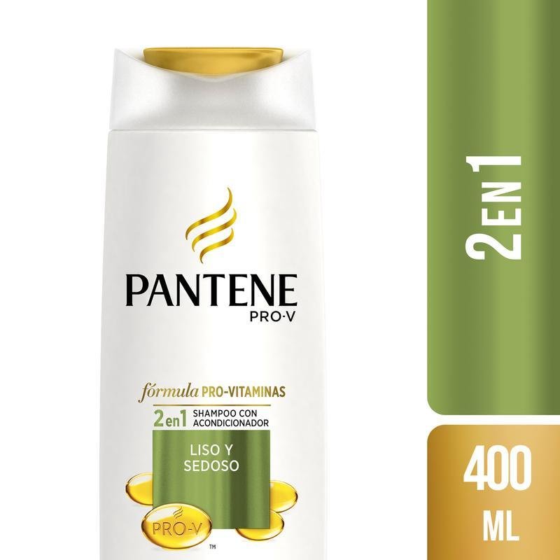Pantene Shampoo 2 En 1 Liso Sedoso 400Ml - Farmacias Arrocha