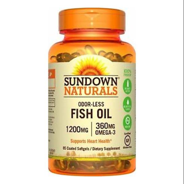 Sundown Naturals Fish Oil 1200 mg Odorless 85 softgels - Farmacias Arrocha