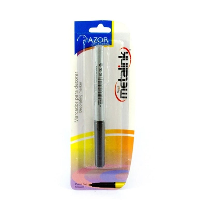 Azor Marcador De Tinta Permanente Plateado - Farmacias Arrocha