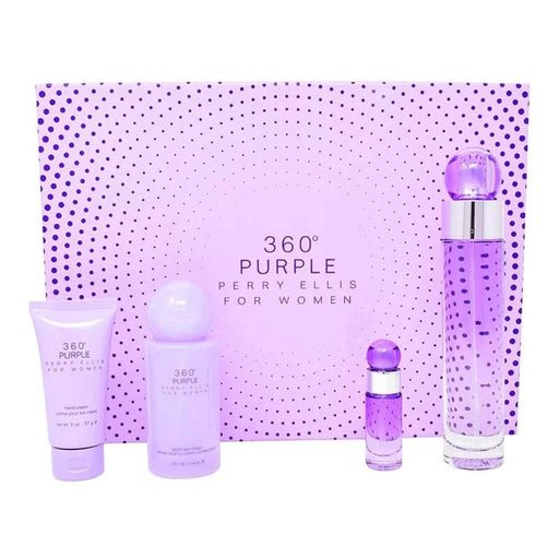 Perry Ellis 360 Purple For Woman Edp Spr 100Ml+Bod Mist Spr 118Ml+Shower Gel+Mini Edp 10Ml - Farmacias Arrocha