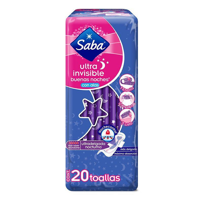 Saba Toalla Femenina Ultranocturna 20'S - Farmacias Arrocha