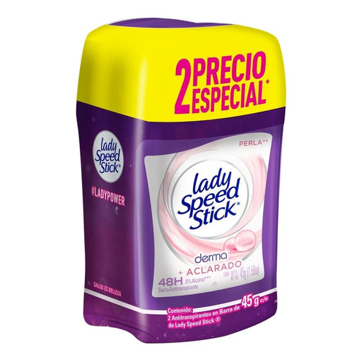 Desodorante Lady Speed Stick Derma + Aclarado Perla Barra 45 g 2 Pack - Farmacias Arrocha