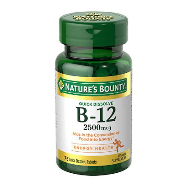 Nature's Bounty B12-2500 mcg Quick Dissolve 75 tabs - Farmacias Arrocha