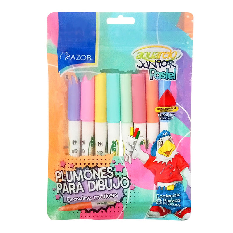 Aquarelo Junior Pastel Bolsa Con 8 Pz - Farmacias Arrocha