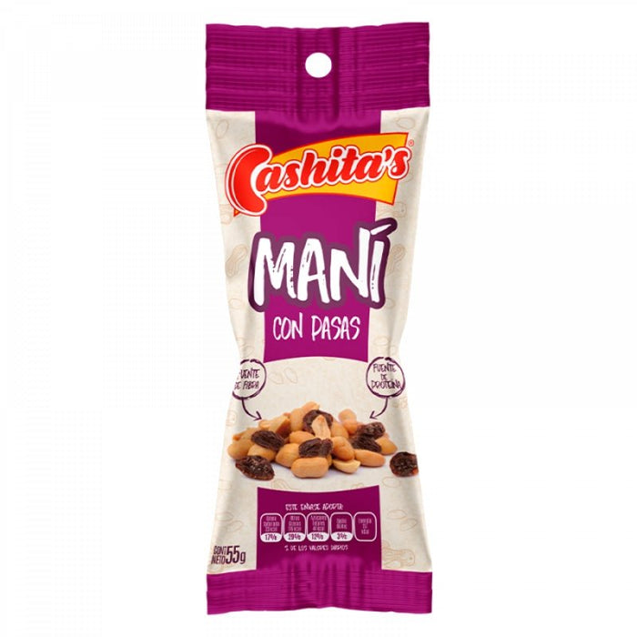 Cashitas Mani Con Pasas Tubo 55Gr - Farmacias Arrocha