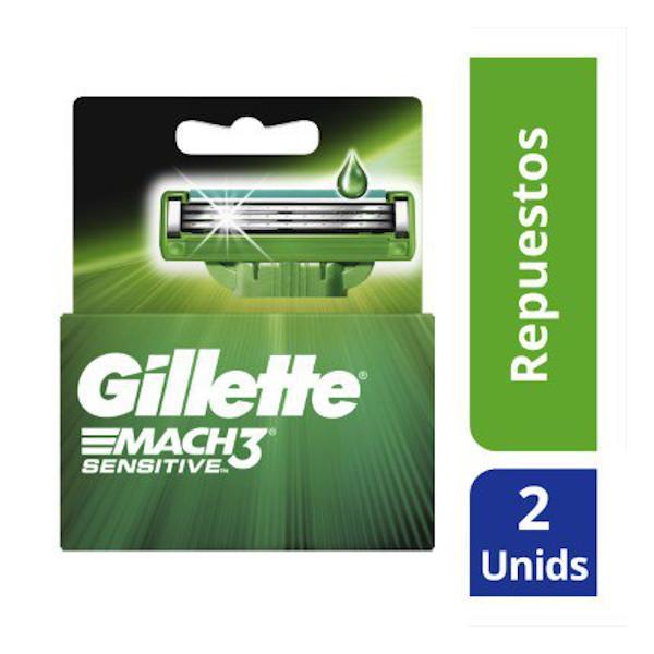 Gillette Mach 3 Sensitive Repuesto 2 Ho - Farmacias Arrocha