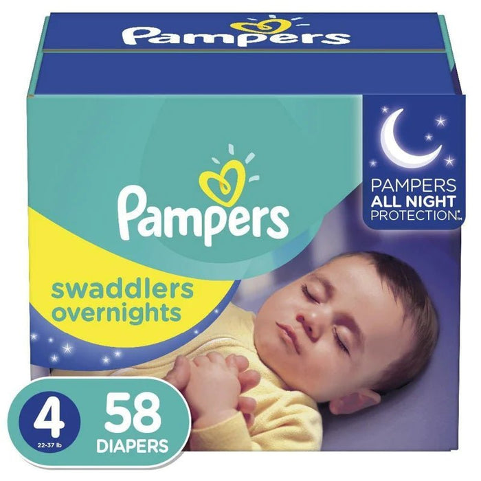 Pampers Swaddlers Overnights S4 Super 1/58 - Farmacias Arrocha