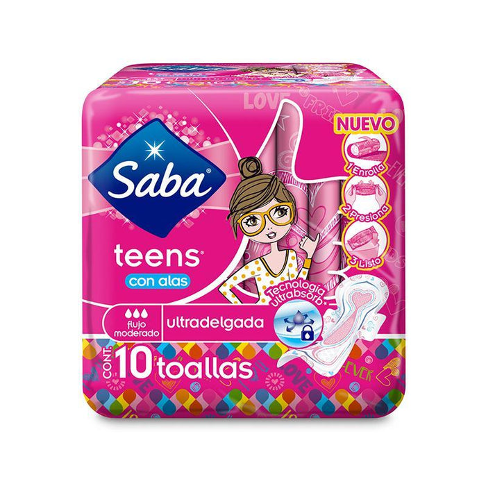 Saba Toalla Femenina Teens Con Alas 10'S - Farmacias Arrocha