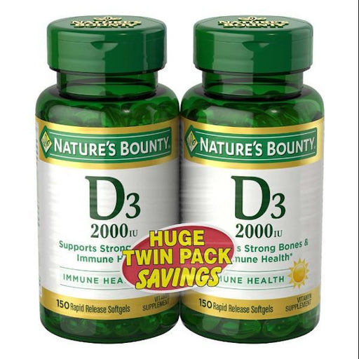 Nature's Bounty Vitamina D3 2000 150 softgels Twin Pack (300) - Farmacias Arrocha