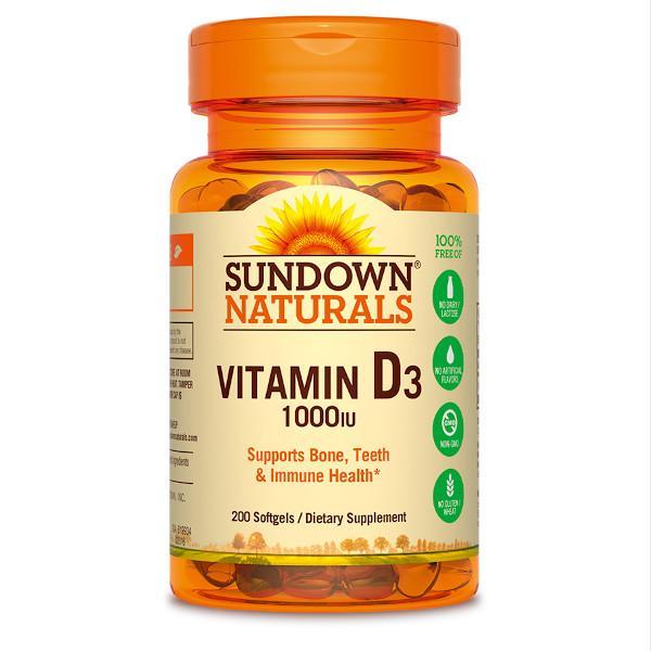 Sundown Naturals Vitamina D 1000 200 capsulas - Farmacias Arrocha
