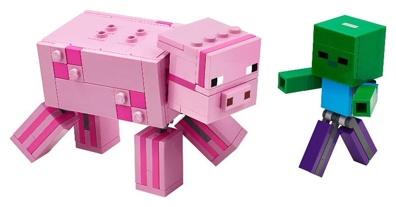 Lego Minecraft Bigfig: Cerdo Con Bebé Zombie - Farmacias Arrocha