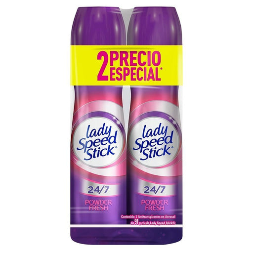 Desodorante Lady Speed Stick 24/7 Powder Fresh Aerosol 91 g 2 Pack - Farmacias Arrocha