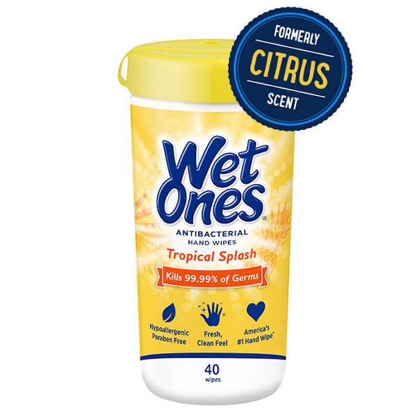 Wet Ones Antibacterial Tropical Splash 40 Ct - Farmacias Arrocha